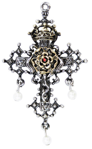 LT03-Hampton Court Rosy Cross for Faith and Devotion (Lost Treasures of Albion) at Enchanted Jewelry & Gifts
