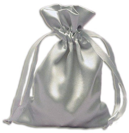PS05-Silver Satin Pouch (Satin Bags) at Enchanted Jewelry & Gifts