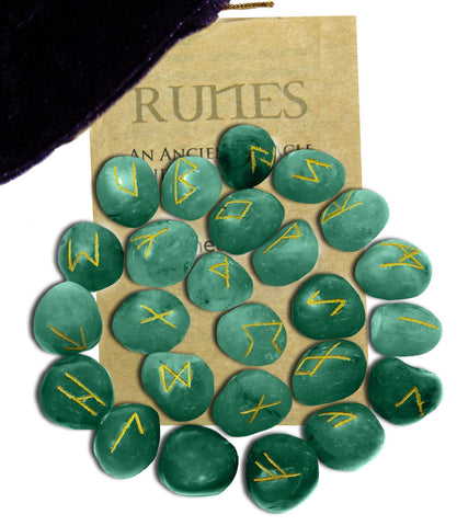 RSGA-Green Aventurine Gemstone Runes (Rune Stones) at Enchanted Jewelry & Gifts
