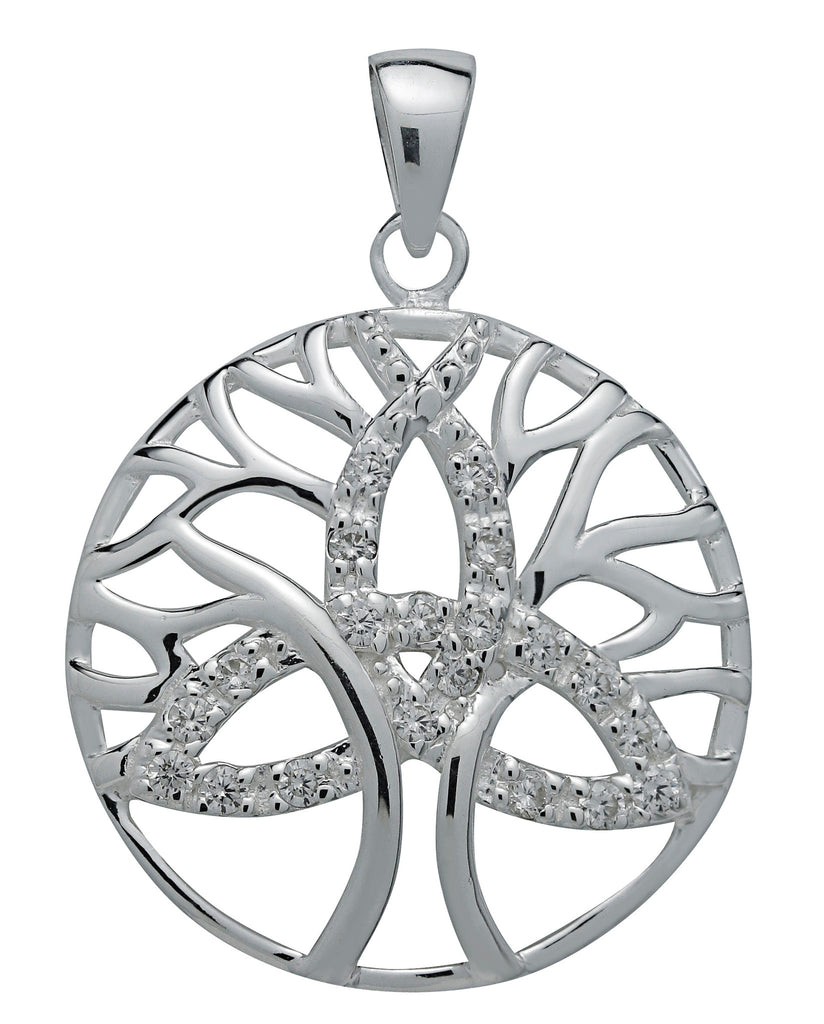 SS21-Brilliant Silver Trinity Tree of Life Pendant for Unity (Symbology) at Enchanted Jewelry & Gifts