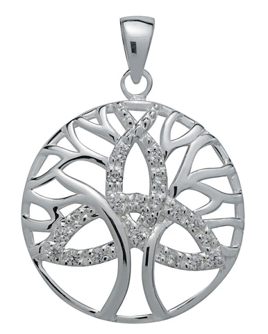 SS21-Brilliant Silver Trinity Tree of Life Pendant for Unity (Symbology) at Enchanted Jewelry & Gifts