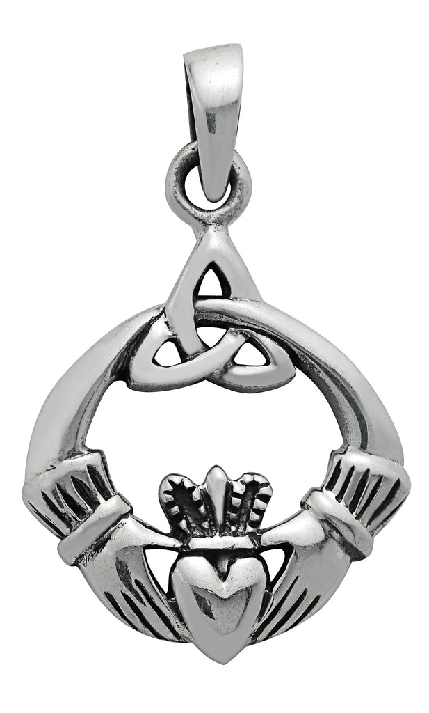 SS25-Silver Trinity Claddagh Pendant (Symbology) at Enchanted Jewelry & Gifts