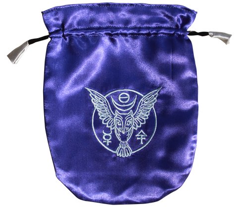 STB06-Blue Satin Owl Tarot Bag (Tarot Bags) at Enchanted Jewelry & Gifts