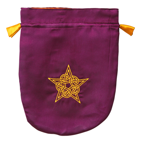STB08-Purple Satin Celtic Pentagram Tarot Bag (Tarot Bags) at Enchanted Jewelry & Gifts