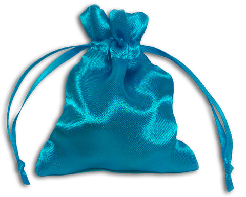 PS15-Turquoise Satin Pouch (Satin Bags) at Enchanted Jewelry & Gifts