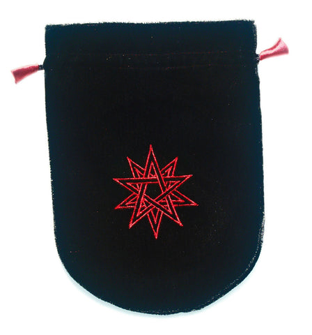 VTB01-Black Velvet Double Pentagram Tarot Bag (Tarot Bags) at Enchanted Jewelry & Gifts