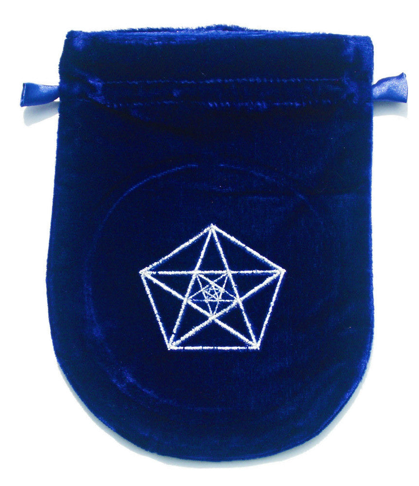 VTB03-Blue Velvet Triple Pentagram Tarot Bag (Tarot Bags) at Enchanted Jewelry & Gifts