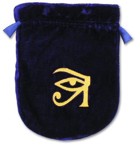VTB05-Blue Velvet Eye of Horus Tarot Bag (Tarot Bags) at Enchanted Jewelry & Gifts