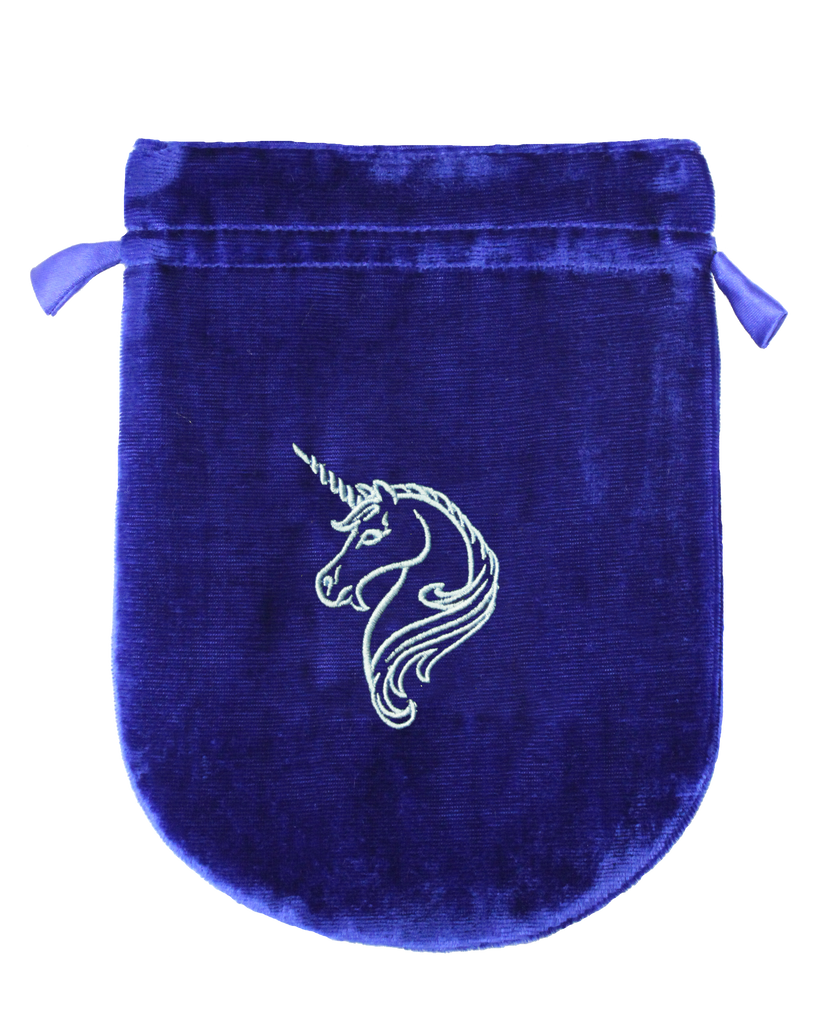 VTB06-Blue Velvet Unicorn Tarot Bag (Tarot Bags) at Enchanted Jewelry & Gifts