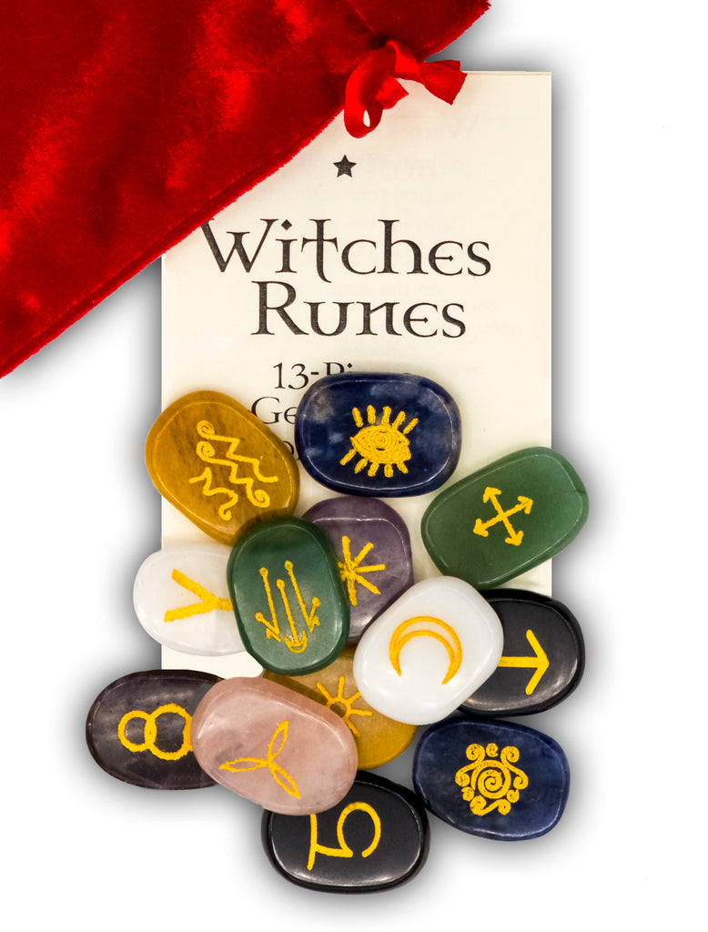 Witches Runes: 13-piece Gemstone Oracle Set